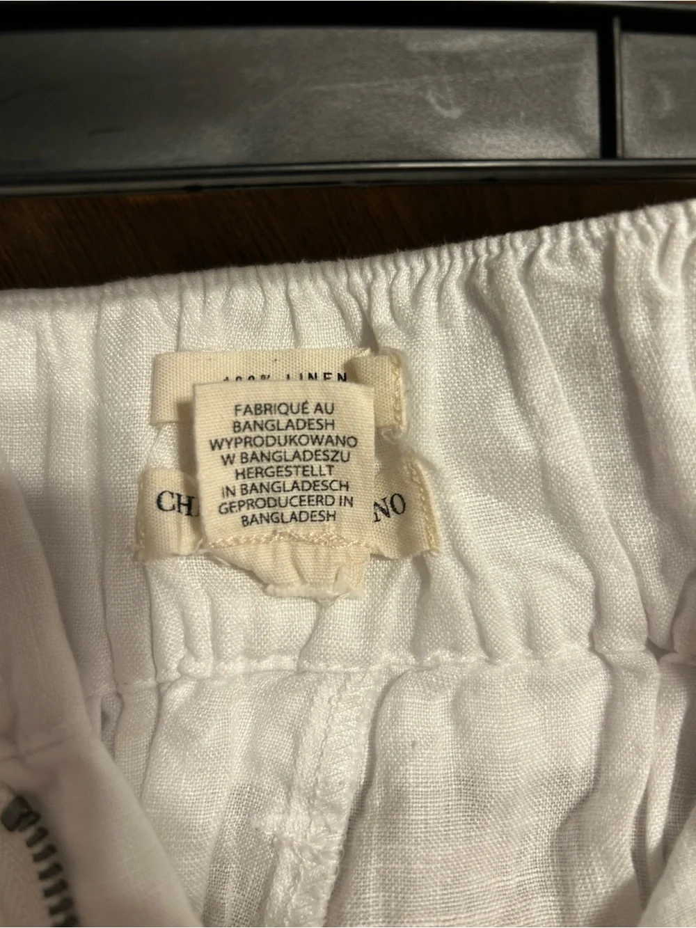 Christian Siriano White High-Waist Linen Belted Shorts
